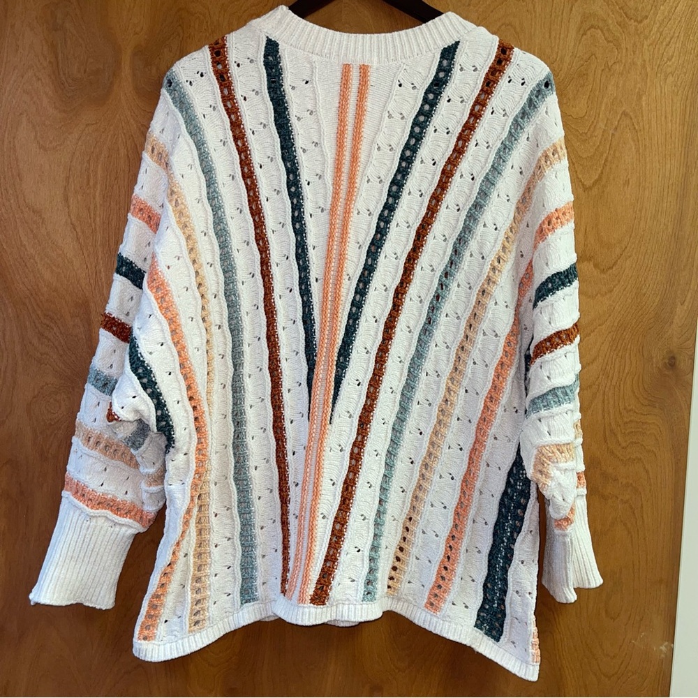 Maurice’s Plus Size Chenille Striped Dolman Sweater Women’s Size 1X Fall Colors - Picture 4 of 9